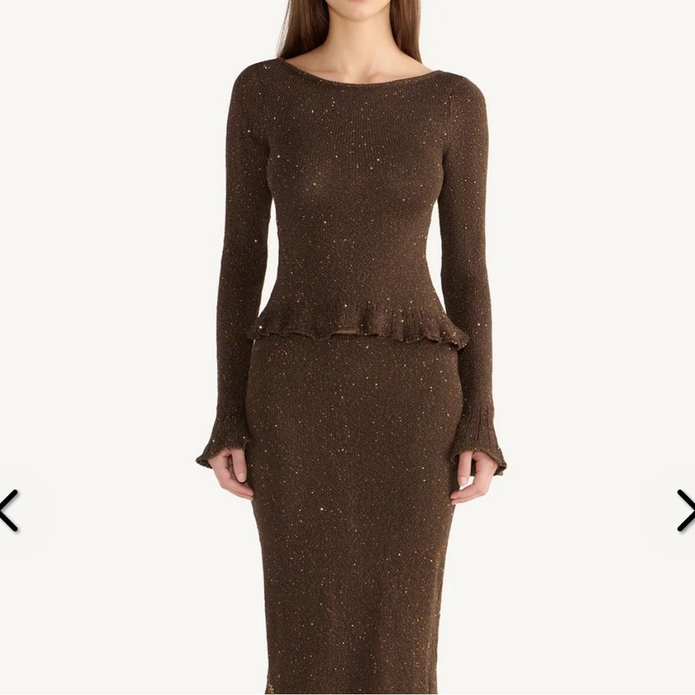 Asta Resort Brown Sequin Set